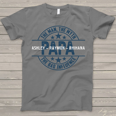 Lofaris Custom Papa The man myth Fathers Day T - Shirt