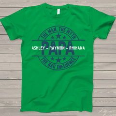 Lofaris Custom Papa The man myth Fathers Day T - Shirt