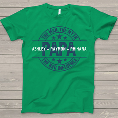 Lofaris Custom Papa The man myth Fathers Day T - Shirt