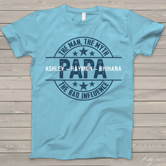 Lofaris Custom Papa The man myth Fathers Day T - Shirt