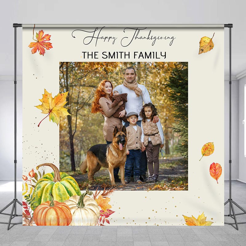 Lofaris Custom Photo Autumn Family Thanksgiving Backdrop