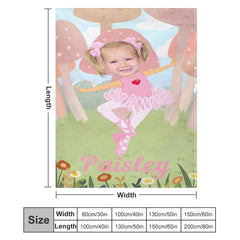 Lofaris Custom Photo Ballet Dancer Grass Mushroom Blanket
