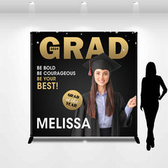 Lofaris Custom Photo Be Your Best Black Graduation Backdrop