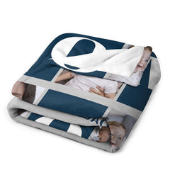 Lofaris Custom Photo Bold Mom Letters Splice Present Blanket