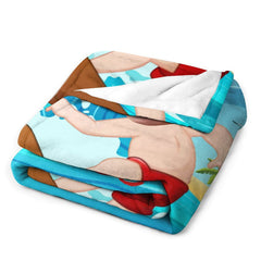 Lofaris Custom Photo Brave Surfing Man Hawaii Beach Blanket