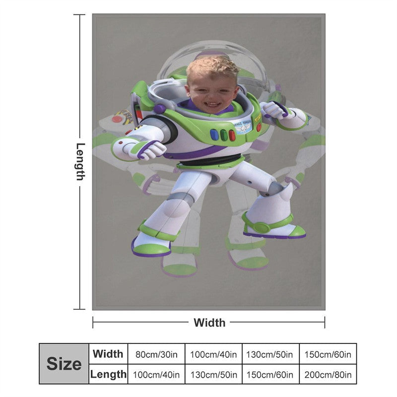 Lofaris Custom Photo Cool Toy Astronaut Bokeh Blanket For Boys