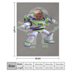 Lofaris Custom Photo Cool Toy Astronaut Bokeh Blanket For Boys