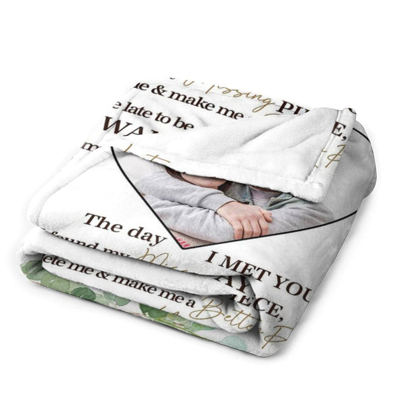 Lofaris Custom Photo Green Plant Letter Valentines Blanket