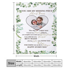 Lofaris Custom Photo Green Plant Letter Valentines Blanket