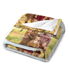 Lofaris Custom Photo House Tree Family Christmas Blanket