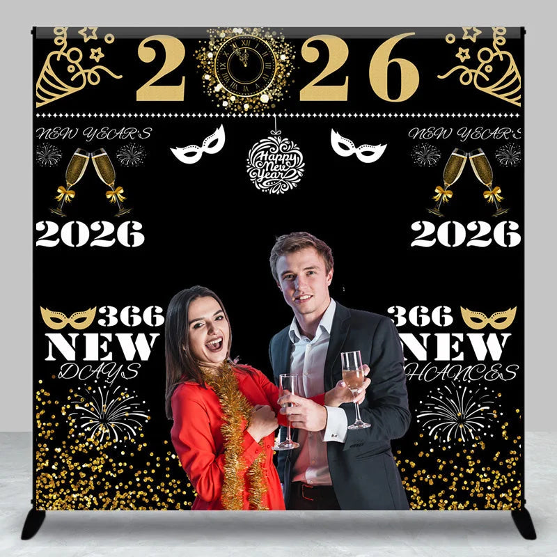 Lofaris Custom Photo Mask Spark 2026 Happy New Year Backdrop