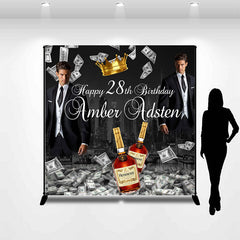 Lofaris Custom Photo Money Man 28th Birthday Backdrop