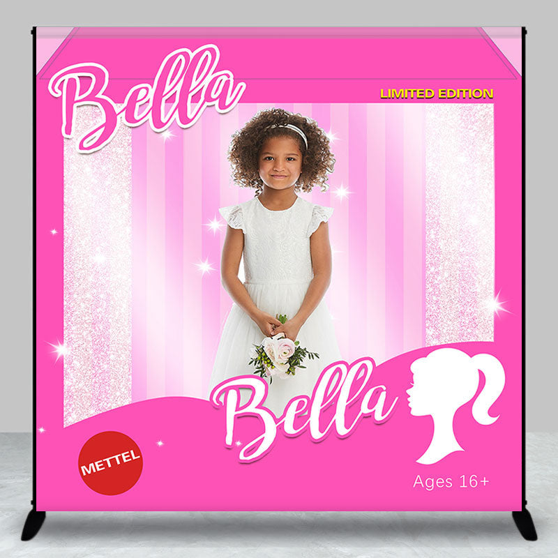 Lofaris Custom Photo Pink Girls Sweet 16 Birthday Backdrop