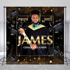 Lofaris Custom Photo Prom 2024 Black Graduation Backdrop