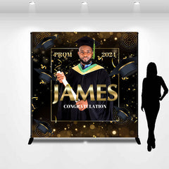 Lofaris Custom Photo Prom 2024 Black Graduation Backdrop
