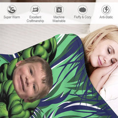 Lofaris Custom Photo Strong Green Boor Monster Hero Blanket