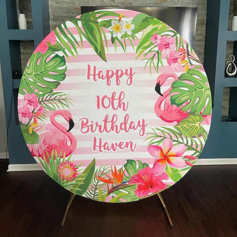 Lofaris Custom Photo Theme Party Microfiber Cloth Round Backdrop