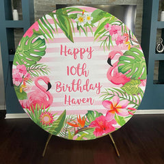 Lofaris Custom Photo Theme Party Microfiber Cloth Round Backdrop
