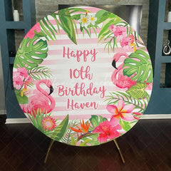 Lofaris Custom Photo Theme Party Microfiber Cloth Round Backdrop