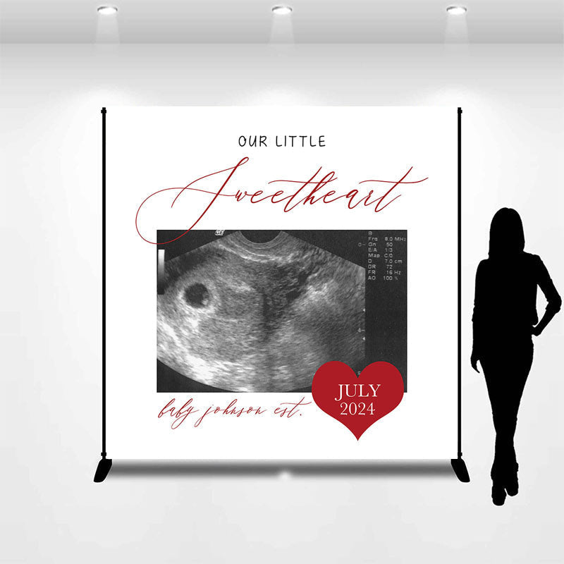 Lofaris Custom Photo Ultrasound Sweetheart Baby Shower Backdrop