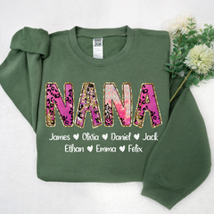 Lofaris Mimi Pink Leopard Custom And Kids Grandma Gift TH Sweatshirt