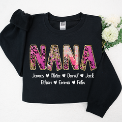 Lofaris Mimi Pink Leopard Custom And Kids Grandma Gift TH Sweatshirt