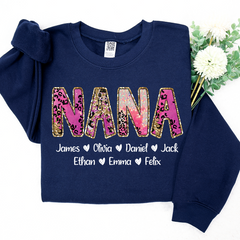 Lofaris Mimi Pink Leopard Custom And Kids Grandma Gift TH Sweatshirt