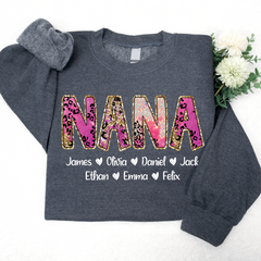 Lofaris Mimi Pink Leopard Custom And Kids Grandma Gift TH Sweatshirt