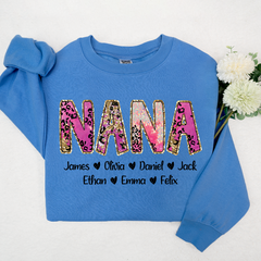 Lofaris Mimi Pink Leopard Custom And Kids Grandma Gift TH Sweatshirt