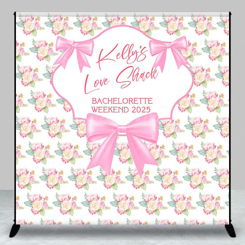 Lofaris Custom Pink Rose Bachelorette Party 2025 Backdrop