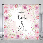Lofaris Custom Pink Spring Floral Wedding Party Backdrop