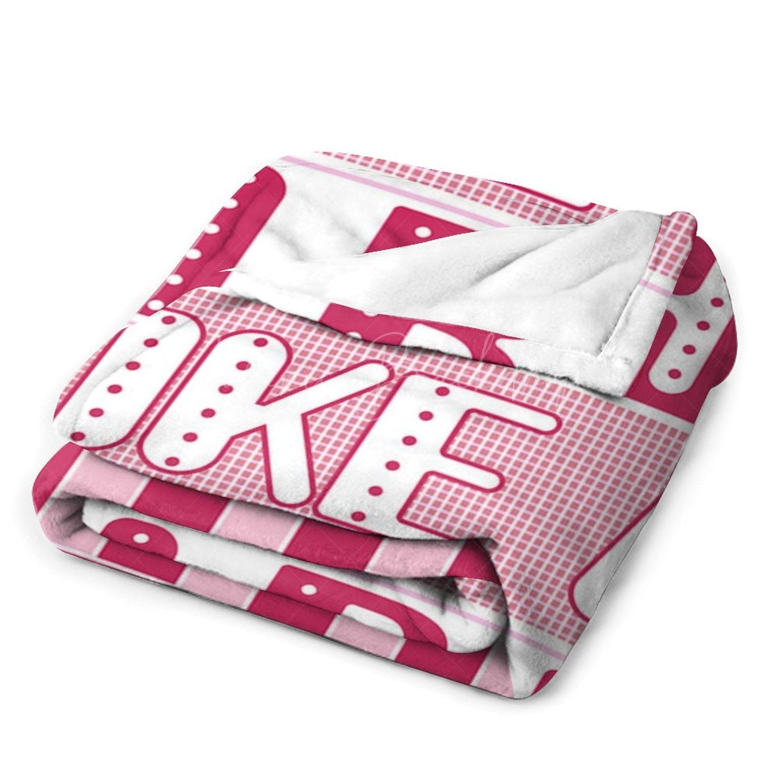 Lofaris Custom Pink Stripe Fight Like A Girl Text Blanket