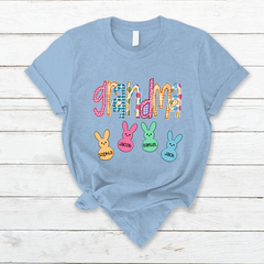 Lofaris Custom Plaid Grandma Kids Bunny Easter Day T-Shirt