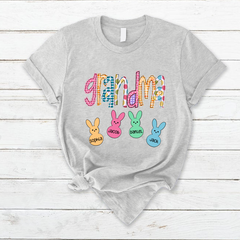 Lofaris Custom Plaid Grandma Kids Bunny Easter Day T-Shirt