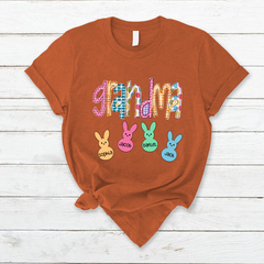Lofaris Custom Plaid Grandma Kids Bunny Easter Day T-Shirt