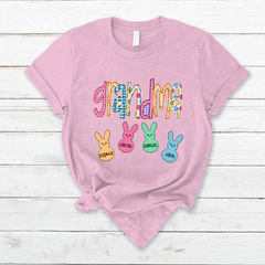 Lofaris Custom Plaid Grandma Kids Bunny Easter Day T-Shirt