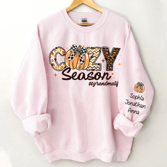 Lofaris Custom Pumpkin Cozy Season Autumn Grandma Sweatshirt