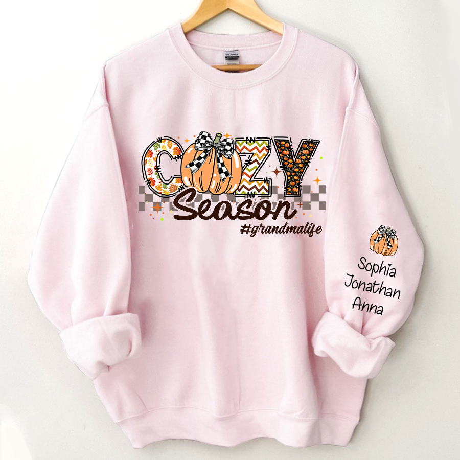 Lofaris Custom Pumpkin Cozy Season Autumn Name Sweatshirt