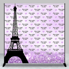 Lofaris Custom Purple Eiffel Repeat 16th Birthday Backdrop
