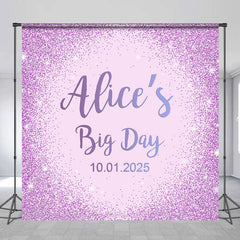 Lofaris Custom Purple Glitter Big Day Birthday Party Backdrop