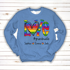 Lofaris Custom Rainbow Love Grandmalife And Kids Sweatshirt