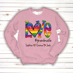 Lofaris Custom Rainbow Love Grandmalife And Kids Sweatshirt