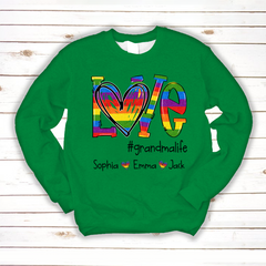 Lofaris Custom Rainbow Love Grandmalife And Kids Sweatshirt