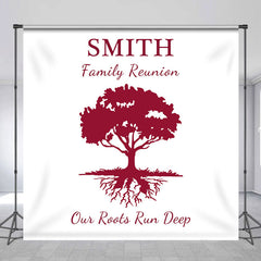 Lofaris Custom Red Tree Backdrop For Family Reunion Party