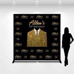 Lofaris Custom Repeat Golden Tie Suit 30th Birthday Backdrop