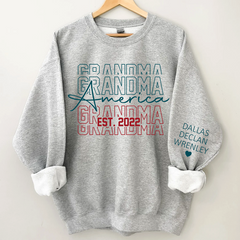 Lofaris Custom Repeat Grandma American Est Letter Sweatshirt