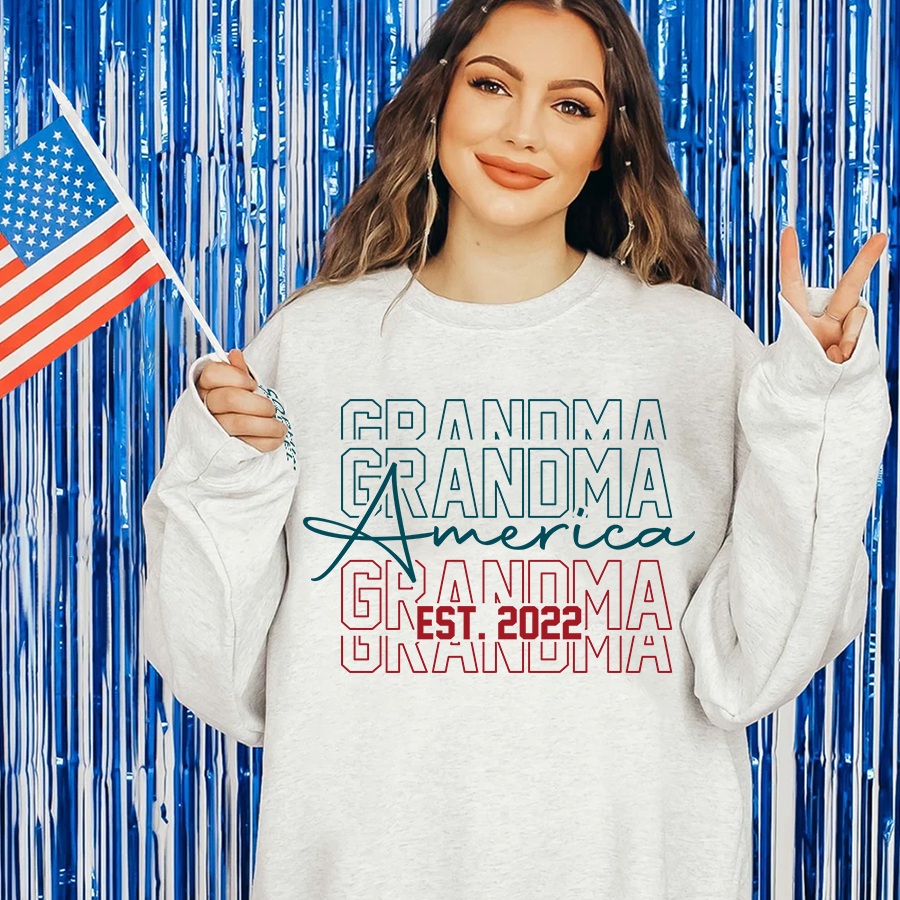Lofaris Custom Repeat Grandma American Est Letter Sweatshirt