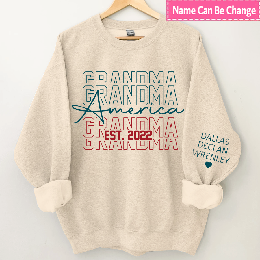 Lofaris Custom Repeat Grandma American Est Letter Sweatshirt