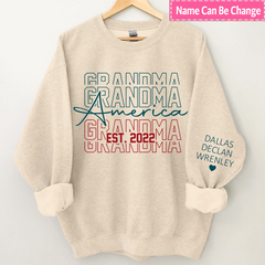 Lofaris Custom Repeat Grandma American Est Letter Sweatshirt