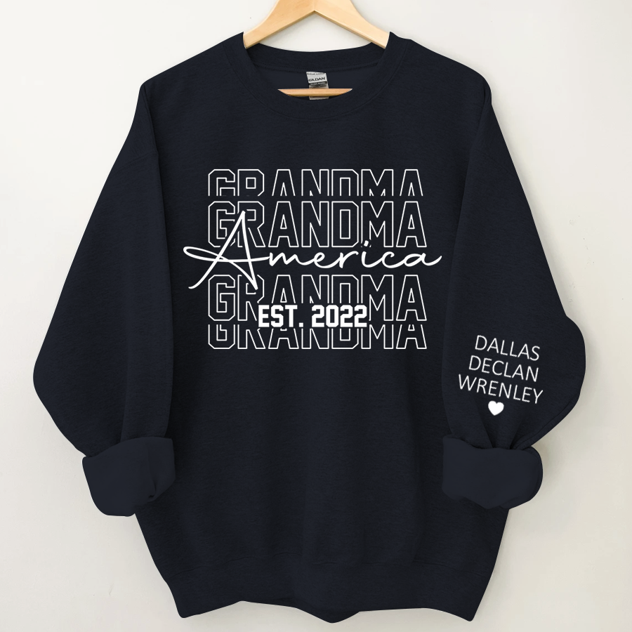 Lofaris Custom Repeat Grandma American Est Letter Sweatshirt